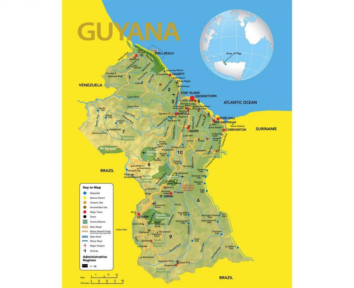 kort Guyana kort placering
