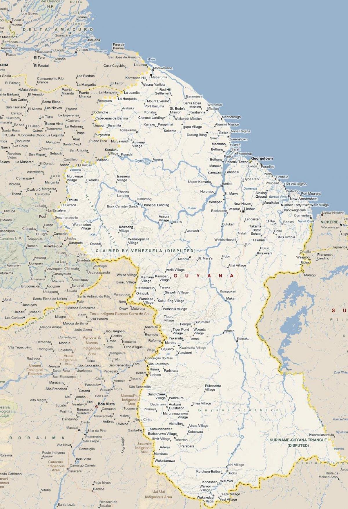 kort Guyana vej