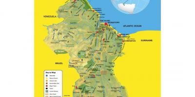 Kort Guyana kort placering