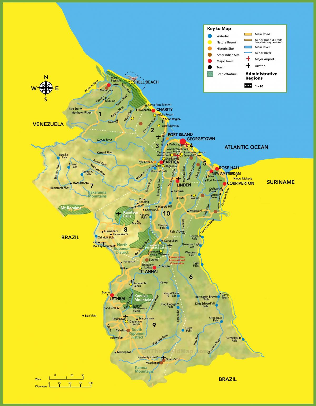 kort over billedet for Guyana