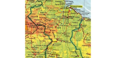 Kort Guyana afrika