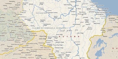 Kort Guyana vej