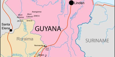 Kort Guyana placering på verden