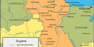 Kort Guyana politiske 